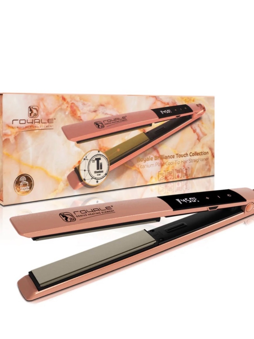 Royale Brilliance Touch Titanium Flat Iron - Rose Gold BRAND NEW Sealed Box